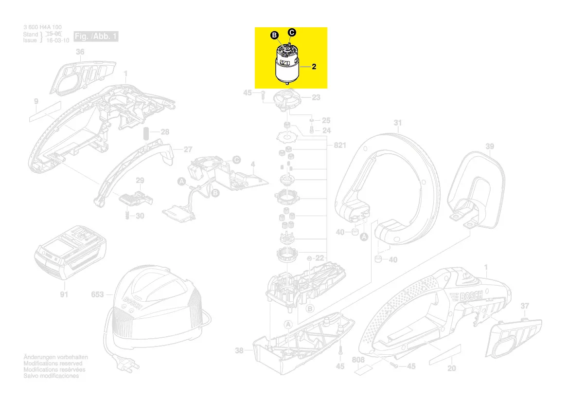 Moteur 36V réf. 1 607 022 582 Bosch